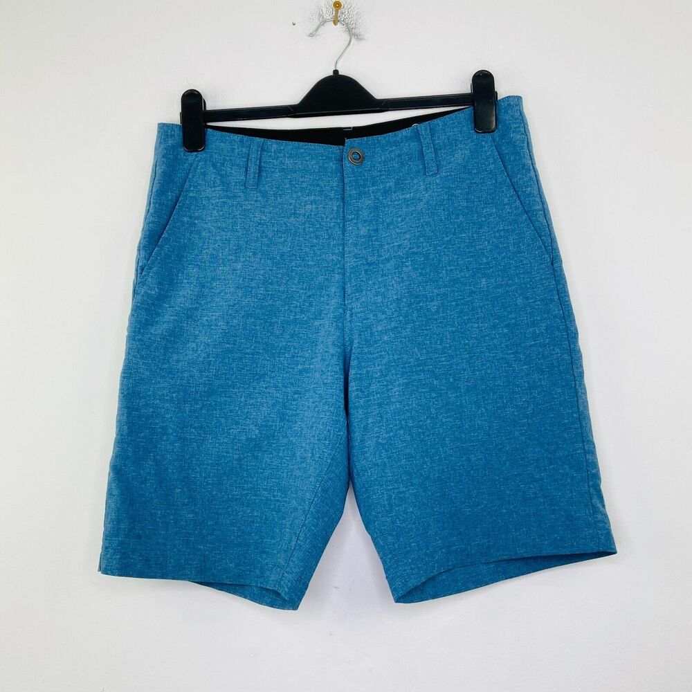 Volcom Men's 30 Shorts Blue Surf & Turf 4 Way Stretch Swim Bermuda Flaw AZ23